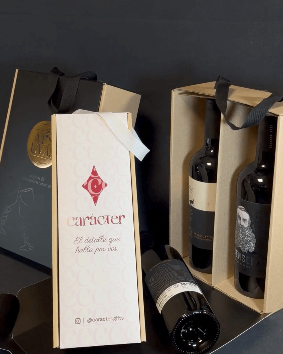 Vista previa de la caja para vino personalizada