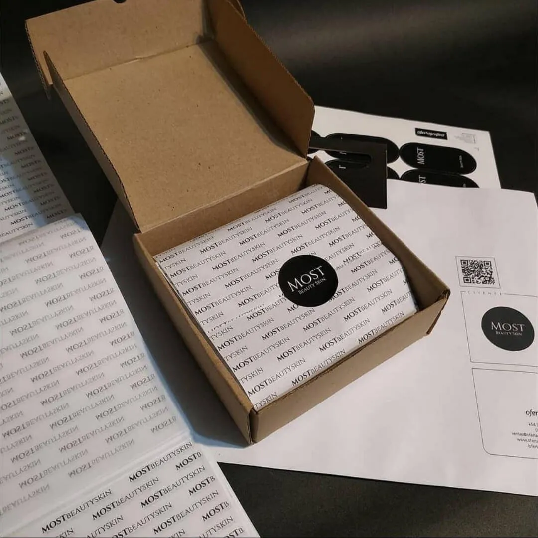 Muestra de papel personalizado para experiencia unboxing